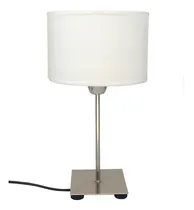 Comprar Lampara Mesa Luz Veladores Moderno Dormitorio Habitacion Ser Estructura Cromado Pantalla Blanco