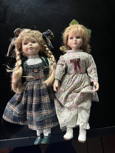 Muñecas De Porcelana Antigua De 40 Cm (Usado)