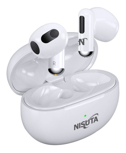 Auricular Mini Blanco Bluetooth Earbuds Cajita Recarg. Usb C