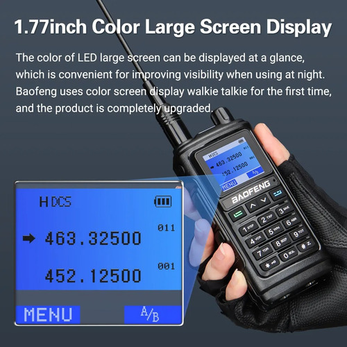 2 Radio Walkie Talkie Baofeng Uv17 Uhf/vhf 1000 Canale Negro Bandas de frecuencia 20.5KHz | 12.5KHz
