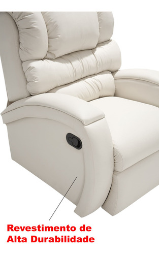 Poltrona Reclinável Imperial Com Mocho Cor Gelo 308