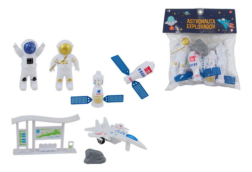Kit Astronauta Brinquedo Satélite Nave Espacial Espaço Lua