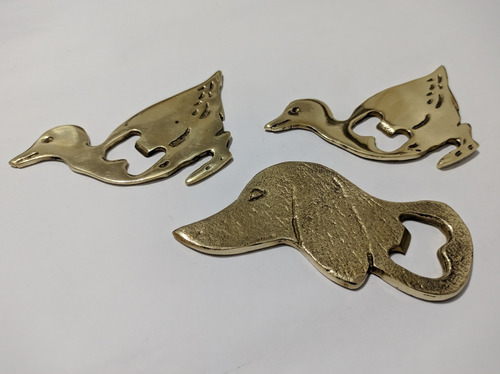 Abrebotellas Destapador Bronce Pato Perro Antiguos