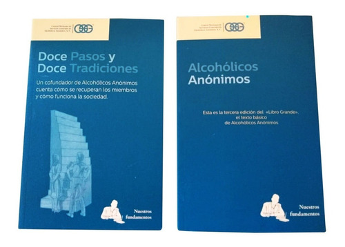 Libro A A 12 Pasos, 12 Tradiciones Y Libro Azul Alcohólicos 