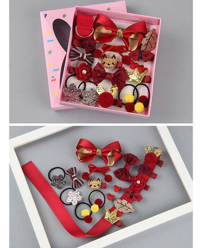 Set De 18 Accesorios Para El Cabello De Niña: Pinzas, Corbat