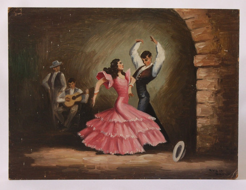 Pintura Al Oleo De Bailadores Españoles