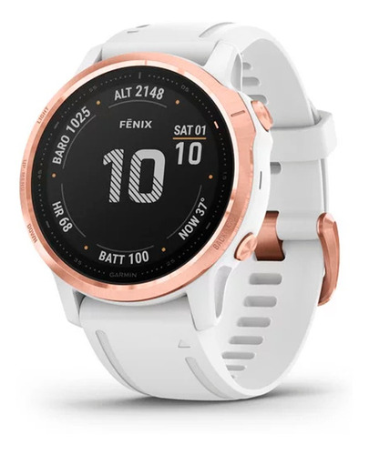 Reloj Garmin Fenix 6 S Pro Blanco Rosa Oro Gps Smartwatch Color de la caja Light gold Color de la malla Light sand Color del bisel Light gold