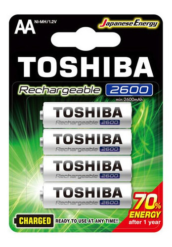 Pilas Recargables Toshiba 2600mah Nimh 1.2v Blister X 4