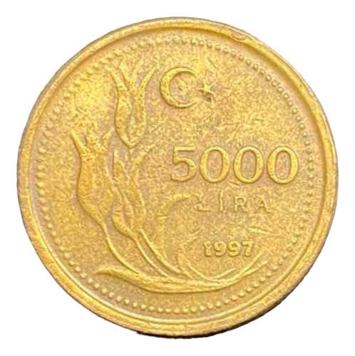 Turquia - 5.000 Liras - Año 1997 - Km #1029 - Media Luna