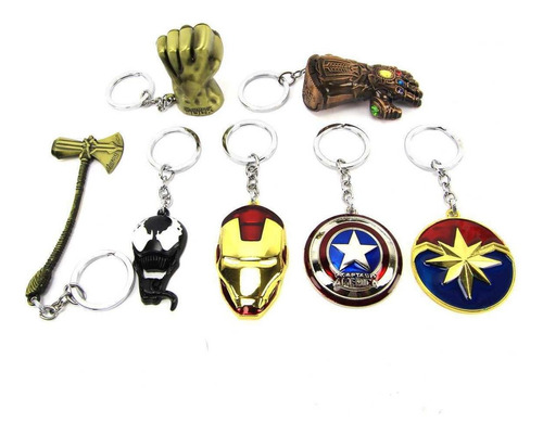 Chaveiro Original Marvel Vingadores Dmw - Kit Com 7 Modelos