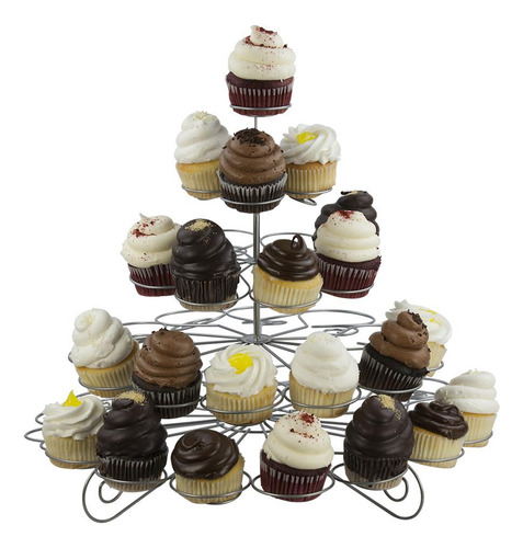 Stand Cupcakes Para 41 Unidades De Metal Color Blanco 41 Cm
