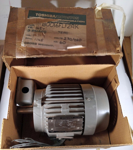1 New Toshiba 3-phase Induction Motor, Model B0016fl Ccx