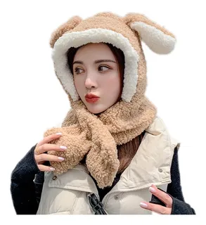 Moda Invierno Cálido Sombrero De Orejas De Conejo Móvil A Pr