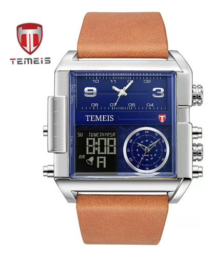 Reloj Impermeable For Hombre Con Correa Cuadrada Grande