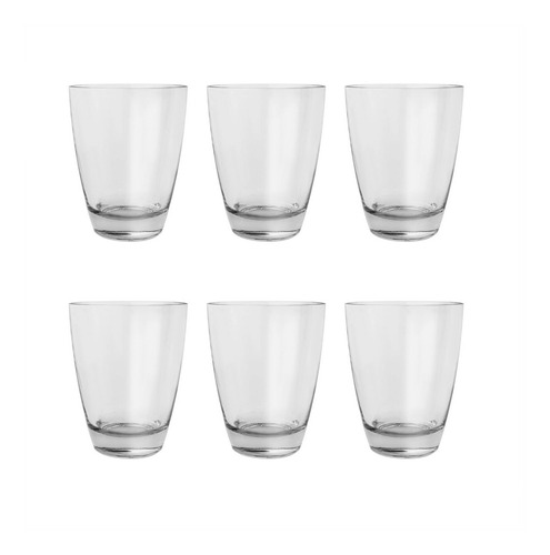 6 Vasos De Vidrio Durax 400 Ml Agua Jugo Pampa Uso Diario