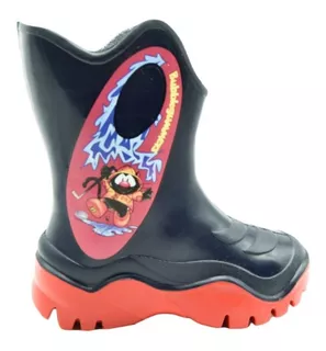 Bota De Lluvia Niños Calidad Moda Hule Bubble Gummers Roja