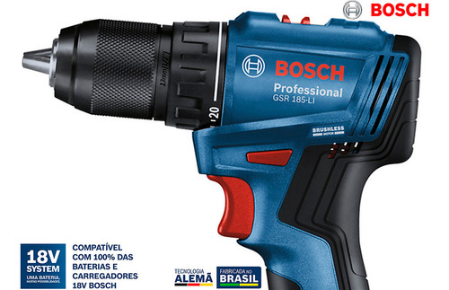 Parafusadeira A Bateria Brushless 18v Gsr 185-li Professional Bosch 110/220v