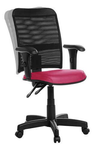 Cadeira De Escritório Ergonômica Tela Com Braço Rosa Rv