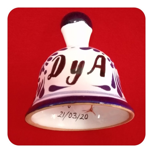 Imagen 4 de 10 de Set 60 Campanas Talavera Poblana Personalizada Iniciales Cmp