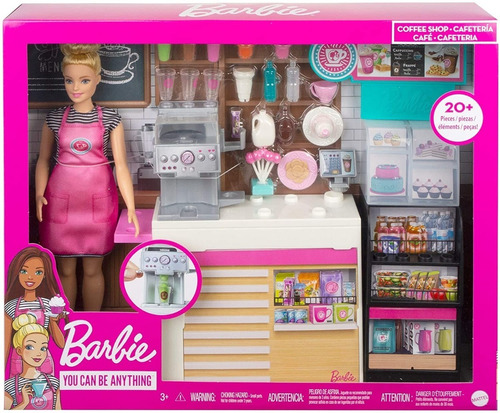 Barbie Playset Profissões Cafeteria Com Acessórios Mattel