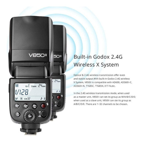 Imagem 4 de 4 de Flash Speedlite Godox Kit V-850ii Universal