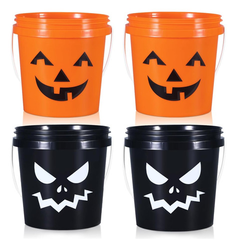 Paquete De 4 Cubos De Halloween De 7 Pulgadas, Cubos De Plás