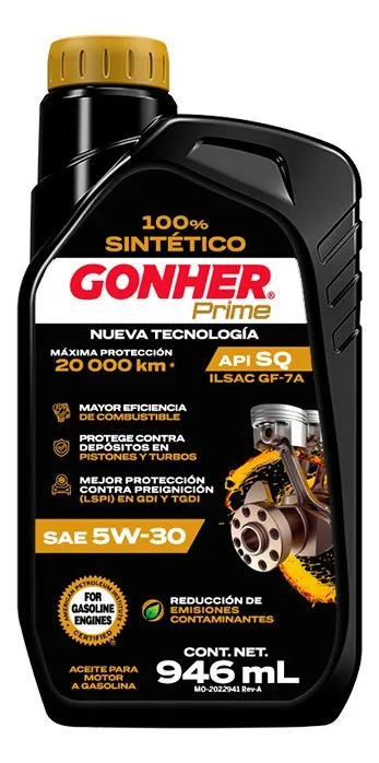 Aceite Gonher Sintético 5w30 Api Sq 946ml