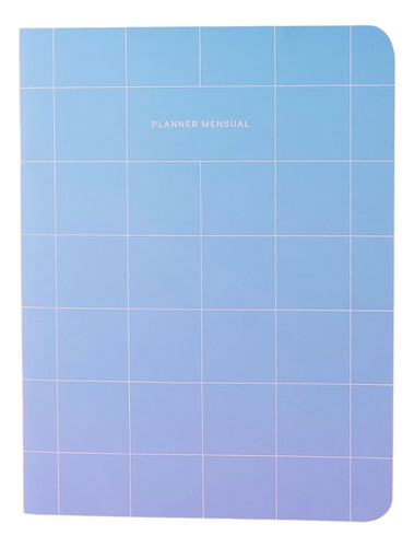 Planner Mensual 19x25 Tapa Blanda Grid - Turquesa