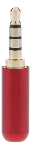 1 Piece De Conector De 3,5mm De 1/8'' Soldadura Mic Rojo