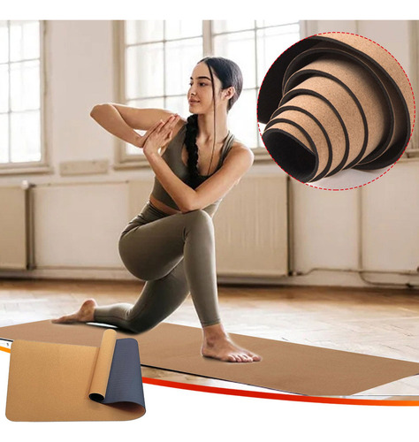 & Esterilla De Yoga W Natural, Plegable, De Corcho,