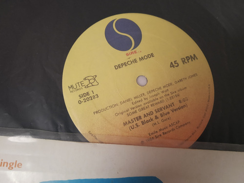 Depeche Mode Master And Servant Us Maxi Single, 45 Rpm (Usado)