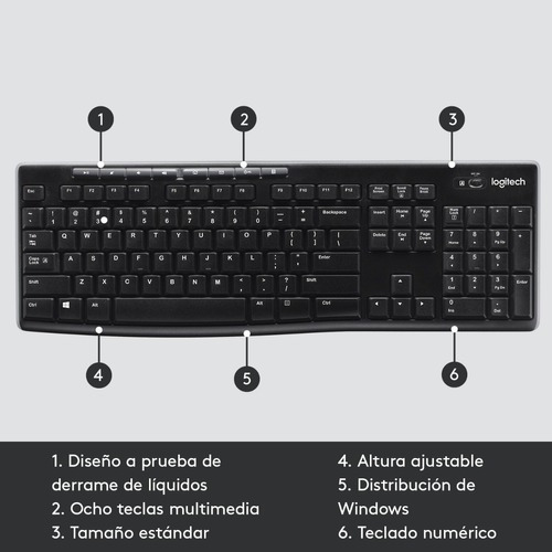 Teclado Inalámbrico Logitech K270 Negro Español Iberico