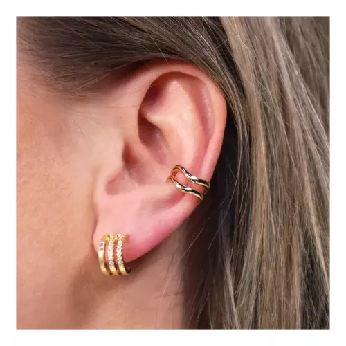 Ear Cuff Piercing Falso Oro 12 piezas Aretes Mujer [TOK1681]