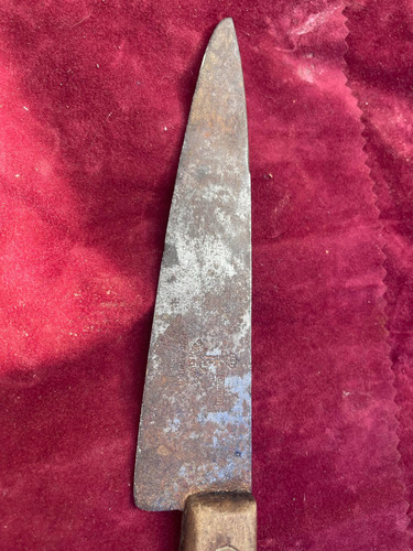 Cuchilla Acero Al Carbon Sueca Eskilstuna Hoja 14 Cm Vieja Marrón (Usado)