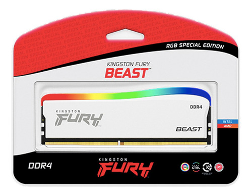 Memoria Ram Kingston Fury Beast Rgb Ddr4 3600mhz 8gb Blanco