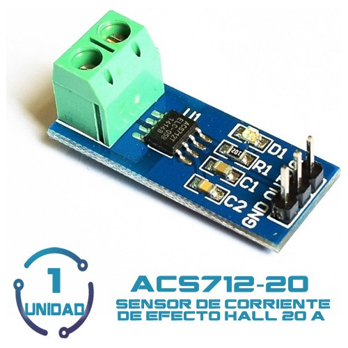 1 Unid Sensor Corriente Acs712 20a Para Arduino Y Esp32