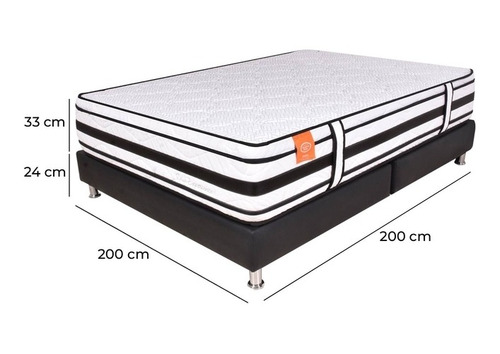 Imagen 5 de 5 de Combo Colchón Romance Relax Duo Experience King + Base Cama