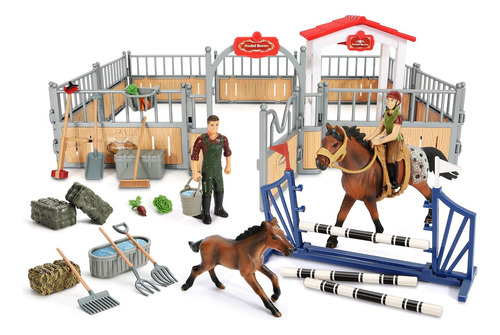 Set De Juego Horse Stable Kidbest Con Juguetes Para Caballos