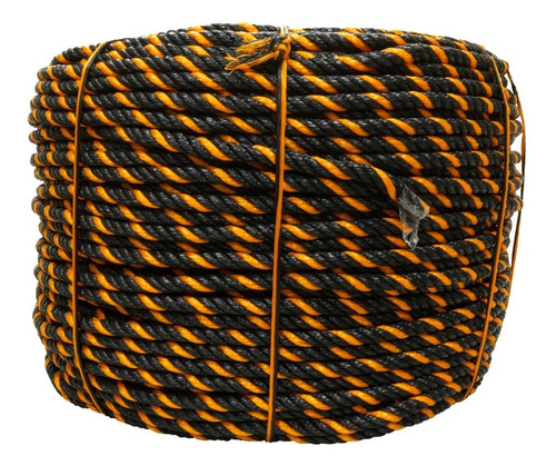 Cuerda Cable Polipro Uv 11mm 4 Cabos Negro/naranja 24 Kg