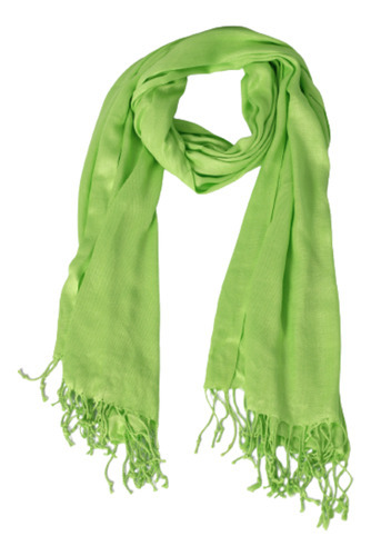 Cachecol Pashmina Xale Manta Franja Feminino Inverno Cor Verde-claro