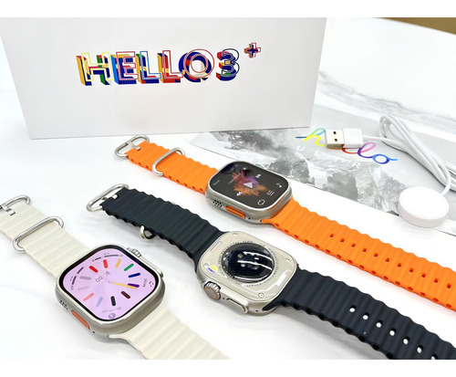 Smartband Hello HELLO WATCH 3 PLUS display de 2.04" con correa de silicona color azul oscuro y caja color plata