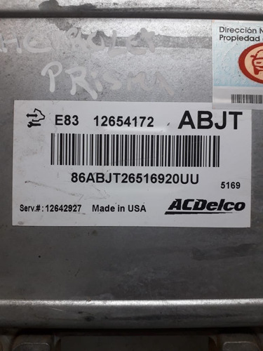 Ecu Computadora Chevrolet Prisma Joy 1.4 Ls 2019 (Usado)
