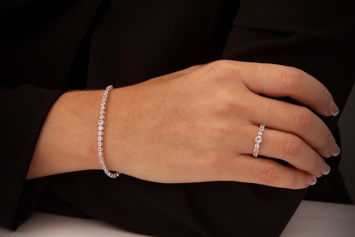 Pulseira Riviera Com Topázios E Ouro Branco 18k