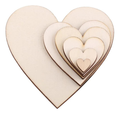 Paquete De 10 Corazones 20x20cm  En Mdf Corte Laser