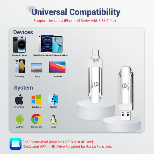 Photo Stick Jsl Jdtdc 128 Gb iPhone 16/15 Series Usb-c/usb 3