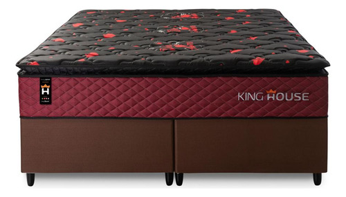 Cama Box C/ Molas Ensacadas Toronto Vermelho King 193x203x66