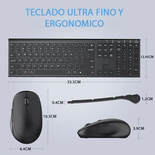 Teclado y Ratón Inalámbrico Bluetooth