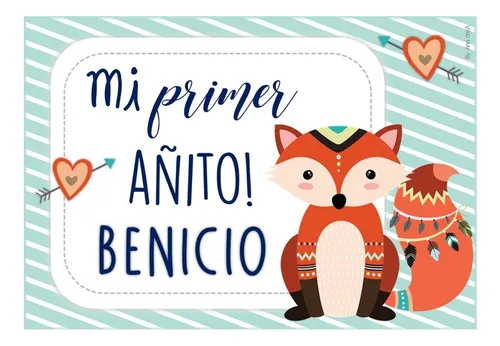 comprar Kit Personalizado Imprimible Zorrito Nórdico Mod.12 - 1 Año