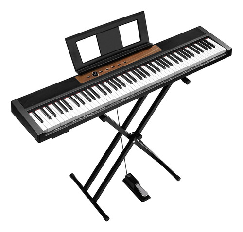 Piano Digital Compacto De 88 Teclas Con Soporte Y Altavoces Paquete De Teclado Sp-15sw + Soporte De Piano Portátil