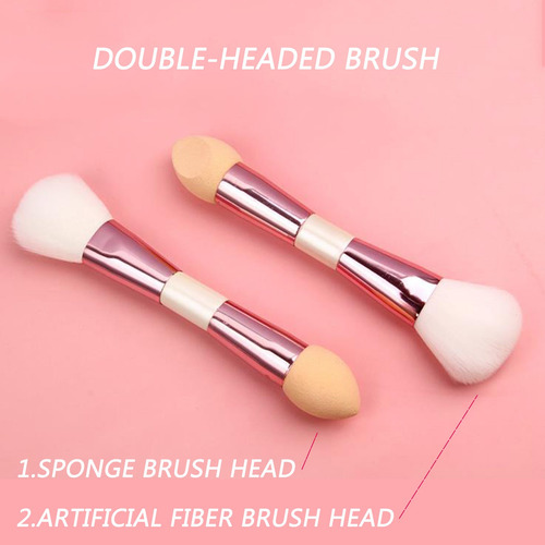 Brocha De Maquillaje Doble, Multifunción, Brocha Para Colore